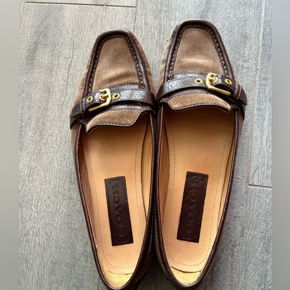 Coach Suzie suede leather loafers driving mocs women brown 9 - Picture 2 of 7